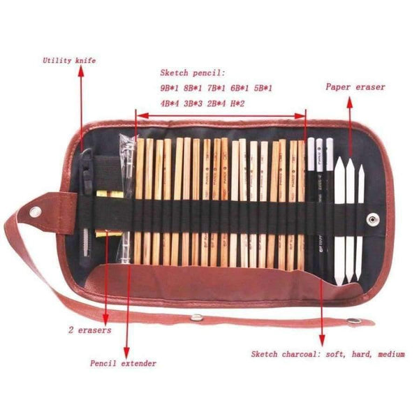 Planet Gates 18 Sketch Pencil Set Painting Set Artists Painting Lovers Beginner Set Containing Sketch Charcoal Art Supplies