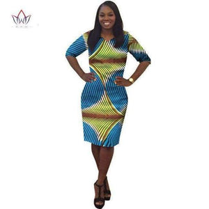 Planet Gates 18 / XL African Dresses For Women Ankara Fashions Women Traditional African Clothing Sleeve Print Dashiki African Print Wax Women Dress