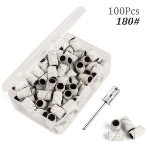 Planet Gates 180 100pcs with Box 2 100pcs 80''/120''/180" Nail Art Sanding Bands Gel Polish Remover Tool Accessory for Electric Nail Machine Nail Drill Bits