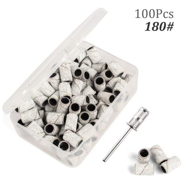 Planet Gates 180 100pcs with Box 2 100pcs 80''/120''/180" Nail Art Sanding Bands Gel Polish Remover Tool Accessory for Electric Nail Machine Nail Drill Bits