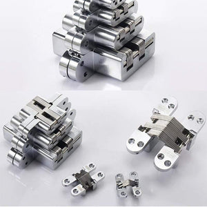 Planet Gates 180 Degree Concealed Hinge Folding Heavy Built-in Door Hinges Invisible Hidden Cross Gemel Stainless Steel