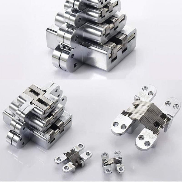 Planet Gates 180 Degree Concealed Hinge Folding Heavy Built-in Door Hinges Invisible Hidden Cross Gemel Stainless Steel