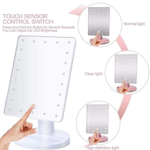 Planet Gates 180 Degree Rotation Makeup Mirror With Led Light 10X Magnifying Mirror With Suction Cups Vanity Mirror Light Makeup Accessories