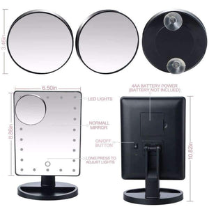Planet Gates 180 Degree Rotation Makeup Mirror With Led Light 10X Magnifying Mirror With Suction Cups Vanity Mirror Light Makeup Accessories