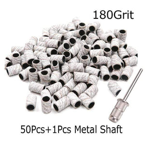 Planet Gates 180grit 50pcs 1shaft Nail Drill Bits Foot Care Polishing Manicure Gel Polish Remover Replacement Tools Cutter Zebra Sanding Bands