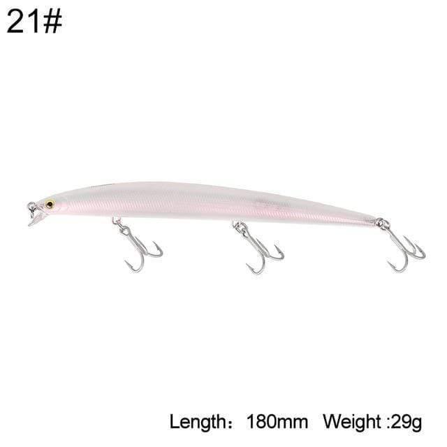 Planet Gates 180mm-29g Color21 Fishing Lure Sea Fishing Jerkbait Bait 180mm 29g/33g Floating Slow Sinking Wobblers Minnow Six Color Model 5333-S