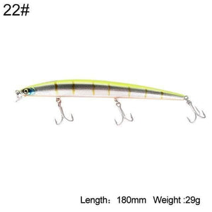 Planet Gates 180mm-29g Color22 Fishing Lure Sea Fishing Jerkbait Bait 180mm 29g/33g Floating Slow Sinking Wobblers Minnow Six Color Model 5333-S