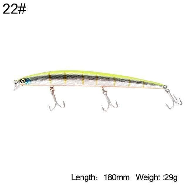 Planet Gates 180mm-29g Color22 Fishing Lure Sea Fishing Jerkbait Bait 180mm 29g/33g Floating Slow Sinking Wobblers Minnow Six Color Model 5333-S