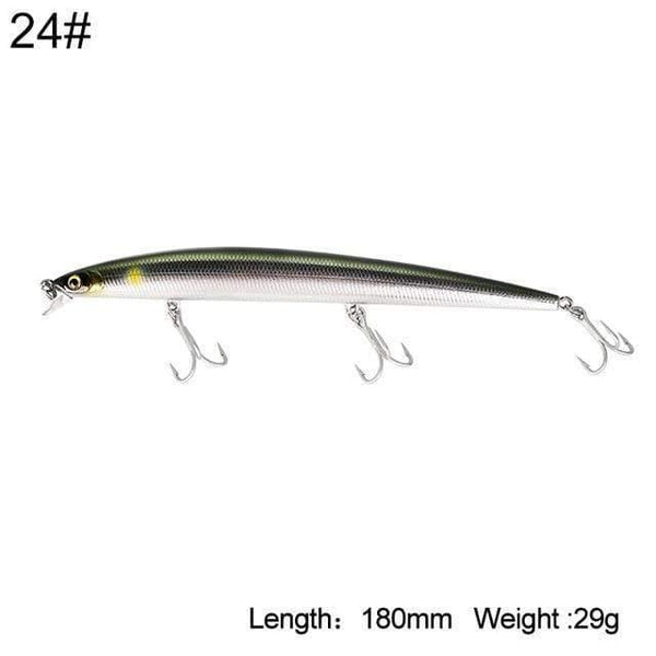Planet Gates 180mm-29g Color24 Fishing Lure Sea Fishing Jerkbait Bait 180mm 29g/33g Floating Slow Sinking Wobblers Minnow Six Color Model 5333-S