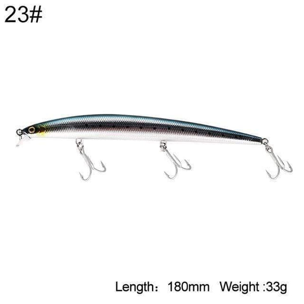Planet Gates 180mm-33g Color23 Fishing Lure Sea Fishing Jerkbait Bait 180mm 29g/33g Floating Slow Sinking Wobblers Minnow Six Color Model 5333-S