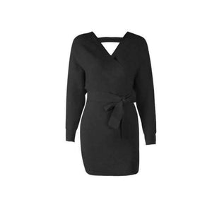 Planet Gates 18342 black / S Tangada women dress 2018 knitted mini dress autumn winter ladies sexy green sweater dress long sleeve vintage korean ADY08