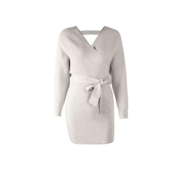 Planet Gates 18342 gray / S Tangada women dress 2018 knitted mini dress autumn winter ladies sexy green sweater dress long sleeve vintage korean ADY08