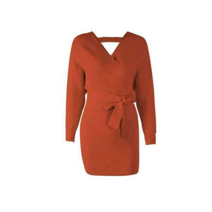 Planet Gates 18342 orange / S Tangada women dress 2018 knitted mini dress autumn winter ladies sexy green sweater dress long sleeve vintage korean ADY08