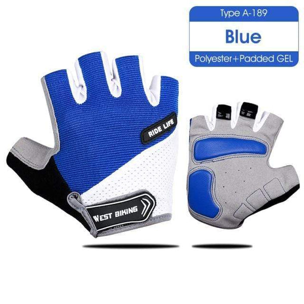 Planet Gates 189 Blue / M / China Summer Cycling Gloves Shockproof Thicken Pad Half Finger Cycling Gloves for Sport Hiking MTB Motorcycle Bike Gloves