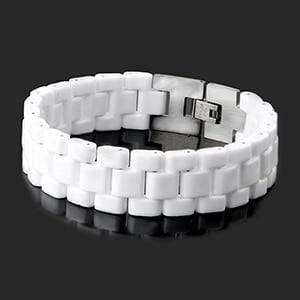 Planet Gates 18cm Men's Bracelet Elegant Jewelry White Convex Strap Ceramic Bracelet For Men Women 22cm Watch Link Bracelet Durable