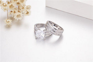 Planet Gates 18ct Princess-cut Simulated Diamond Ring for Women Engagement Rings set 925 Sterling Silver Birthstone fine Jewelry