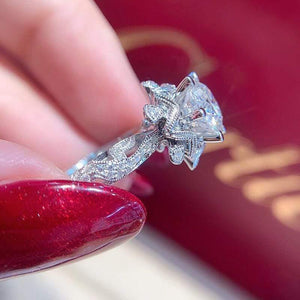 Planet Gates 18K 750Au White Gold 1ct  DF color Lab Diamond Engagement Ring  Moissanite Halo Diamond Ring For Women