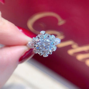 Planet Gates 18K 750Au White Gold 1ct  DF color Lab Diamond Engagement Ring  Moissanite Halo Diamond Ring For Women