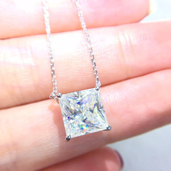 Planet Gates 18K Gold AU750 G18K 3.5ct Moissanite Diamond Pendant Gemstone Necklaces for Women