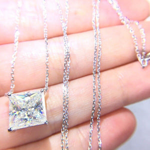 Planet Gates 18K Gold AU750 G18K 3.5ct Moissanite Diamond Pendant Gemstone Necklaces for Women