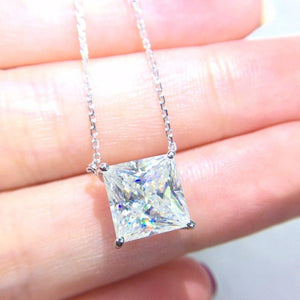 Planet Gates 18K Gold AU750 G18K 3.5ct Moissanite Diamond Pendant Gemstone Necklaces for Women