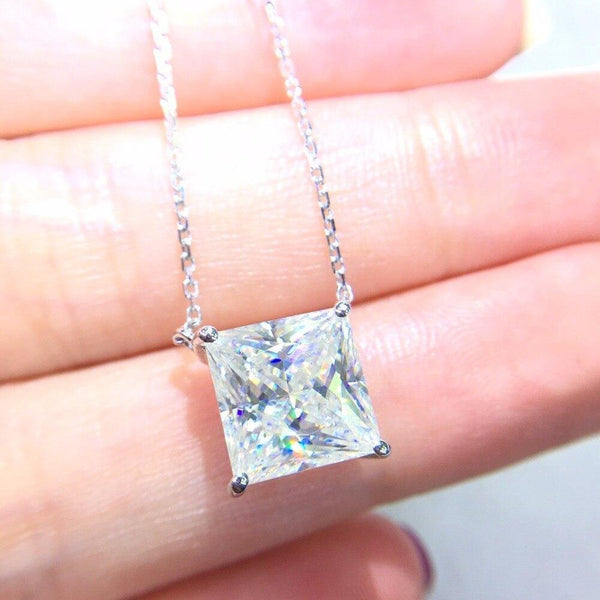 Planet Gates 18K Gold AU750 G18K 3.5ct Moissanite Diamond Pendant Gemstone Necklaces for Women