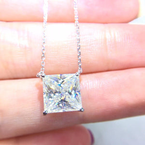 Planet Gates 18K Gold AU750 G18K 3.5ct Moissanite Diamond Pendant Gemstone Necklaces for Women