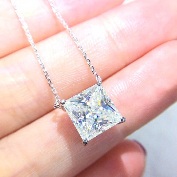 Planet Gates 18K Gold AU750 G18K 3.5ct Moissanite Diamond Pendant Gemstone Necklaces for Women