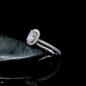 Planet Gates 18K Rose Gold 5x7mm 0.1ct Oval Cut Moissanite Engagement Ring Unique Moissanit Wedding Rings