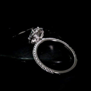 Planet Gates 18K Rose Gold 5x7mm 0.1ct Oval Cut Moissanite Engagement Ring Unique Moissanit Wedding Rings