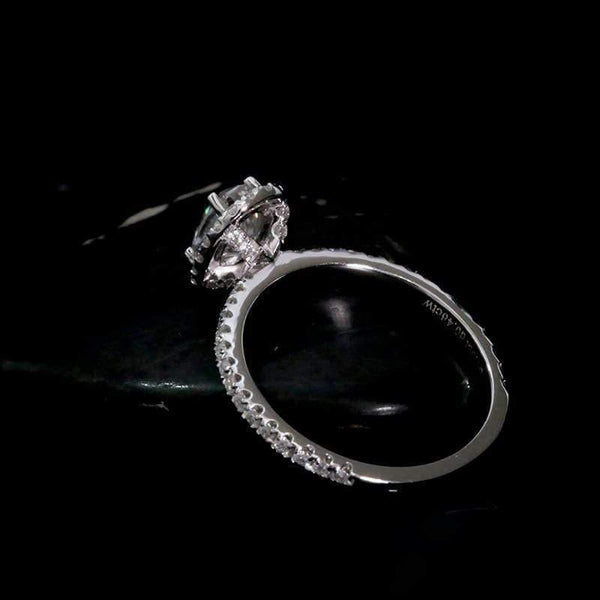 Planet Gates 18K Rose Gold 5x7mm 0.1ct Oval Cut Moissanite Engagement Ring Unique Moissanit Wedding Rings