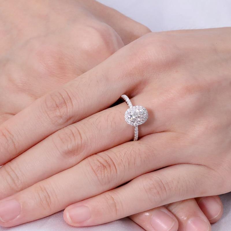 Planet Gates 18K Rose Gold 5x7mm 0.1ct Oval Cut Moissanite Engagement Ring Unique Moissanit Wedding Rings