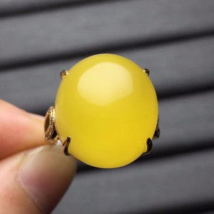 Planet Gates 18K Rose Gold AU750 100% Natural Amber Gemstone Anillos Diamonds Rings for Women Fine Ring