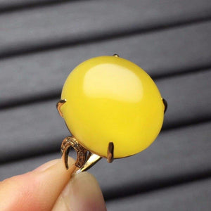 Planet Gates 18K Rose Gold AU750 100% Natural Amber Gemstone Anillos Diamonds Rings for Women Fine Ring