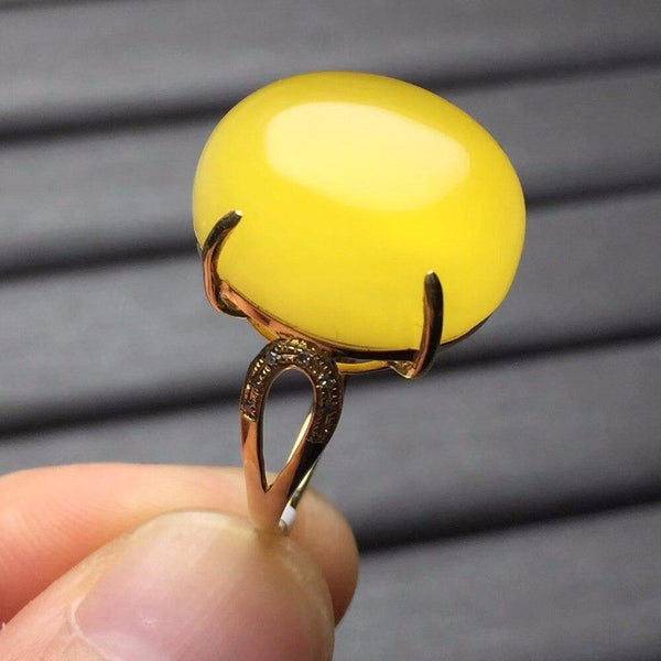 Planet Gates 18K Rose Gold AU750 100% Natural Amber Gemstone Anillos Diamonds Rings for Women Fine Ring