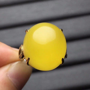 Planet Gates 18K Rose Gold AU750 100% Natural Amber Gemstone Anillos Diamonds Rings for Women Fine Ring