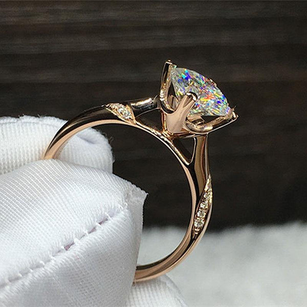 Planet Gates 18K Yellow Gold 1ct 6.5mm Round Brilliant Cut 6 Prong Moissanite Ring Lab Diamond Ring For Women Engagement Ring