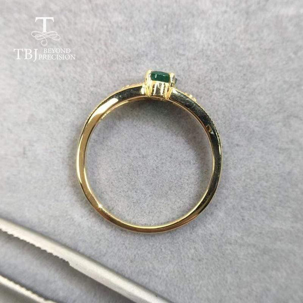 Planet Gates 18k yellow gold gemstone ring natural good color emerald oval 4.2*6mm fine jewelry for lady anniversary&daily wear best gift