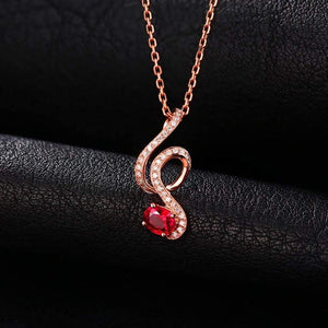 Planet Gates 18KT/750 Rose Gold 0.69ct Natural Red Ruby 0.15ct Round Cut Diamond Engagement Gemstone Pendant Jewelry