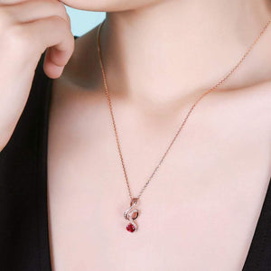 Planet Gates 18KT/750 Rose Gold 0.69ct Natural Red Ruby 0.15ct Round Cut Diamond Engagement Gemstone Pendant Jewelry