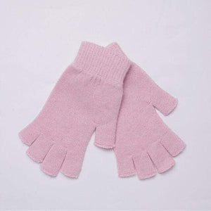Planet Gates 18Pink / Elastic Sparsil Women Men Half Finger Cashmere Glove Short Wool Knitted Wrist Mitten Winter Warm Unisex Wool Stretch Fingerless Gloves