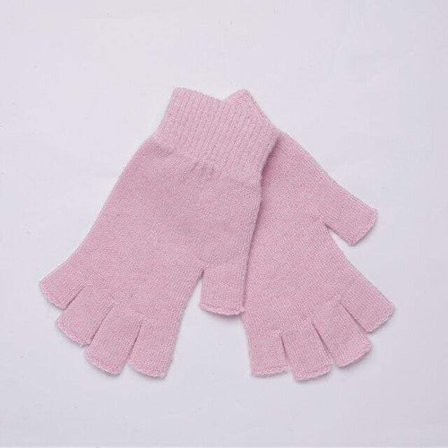 Planet Gates 18Pink / Elastic Sparsil Women Men Half Finger Cashmere Glove Short Wool Knitted Wrist Mitten Winter Warm Unisex Wool Stretch Fingerless Gloves