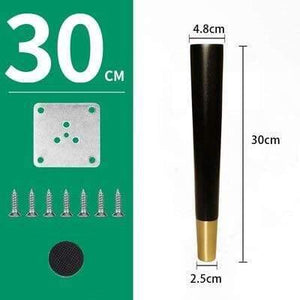 4pcs/lot Wood Legs TV Cabinet Support Sofa Legs Furniture Accessory Brass Gold Cups Solid Wooden Feet