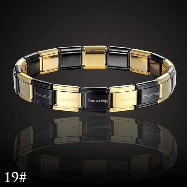 Planet Gates 19 / Each  1CM All 18PCS Theresa brand namination jewelry popular style stainless steel bracelet letter and stretch fashion bangle for everybody jewelry