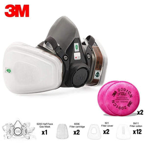 3M Mask 6200 19 In 1 PM2.5 Industrial Gas Mask Half Face Painting Spraying Respirator Safety Work Filter Dust Mask Dust Proof