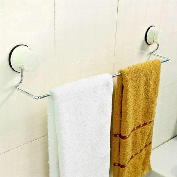 Planet Gates 19 inch Stainless Steel Bathroom Towel Storage Holders Shelf Free Nail Free Drilling Organization Wall Strong Sucker Racks