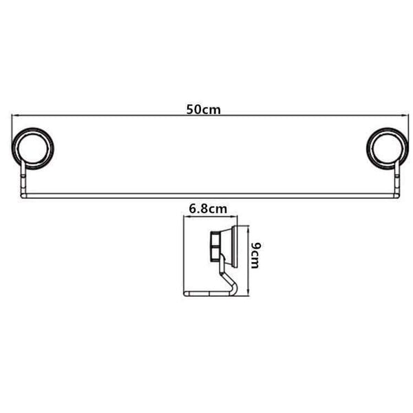 Planet Gates 19 inch Stainless Steel Bathroom Towel Storage Holders Shelf Free Nail Free Drilling Organization Wall Strong Sucker Racks