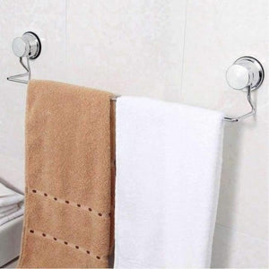 Planet Gates 19 inch Stainless Steel Bathroom Towel Storage Holders Shelf Free Nail Free Drilling Organization Wall Strong Sucker Racks