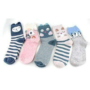 Planet Gates 19 / One Size 10PCS=5Pairs/lot Lovely Cartoon Women Horse Bear Rabbit Animal Socks Cotton Sox Women Girls Lady Female Socks Warm Candy Color