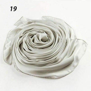 Planet Gates 19 Silver Gray / One Size Women Spring Silk Scarf Soft Smooth Solid Color Long Shawl Summer Beach Cover-Up Wraps Sun-Protective Scarves 90*180